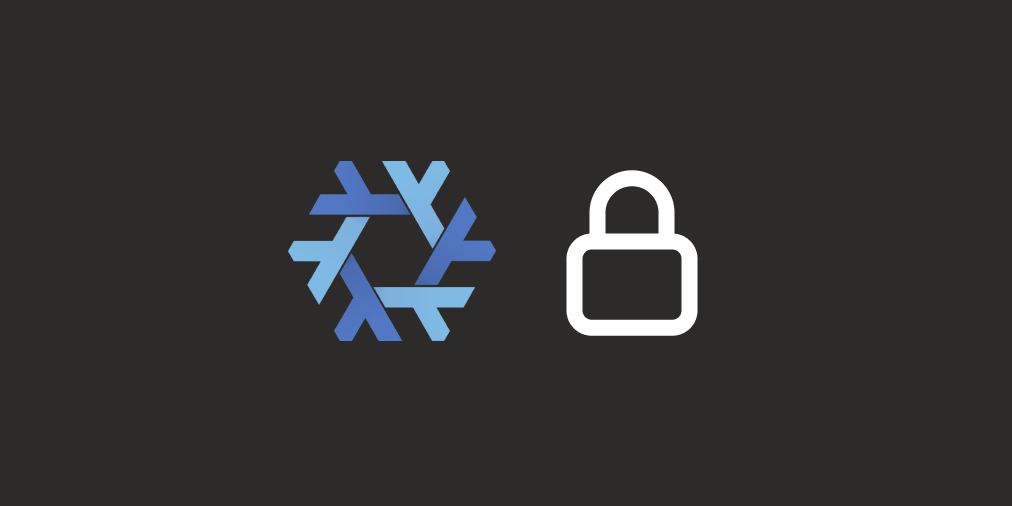 An image of a lock and the NixOS logo beside each other